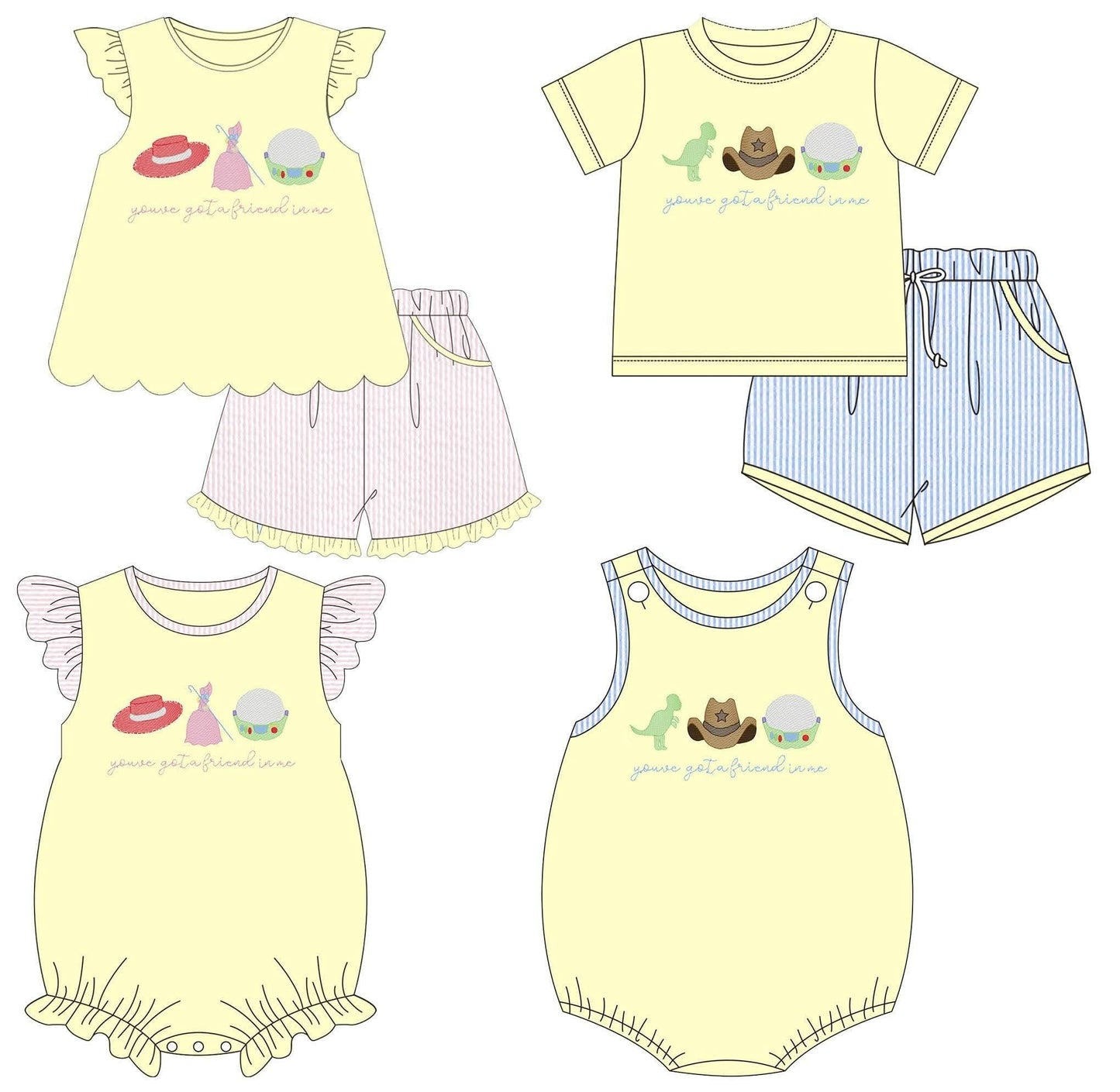 You've Got a Friend in Me Girl Short Set Boyis