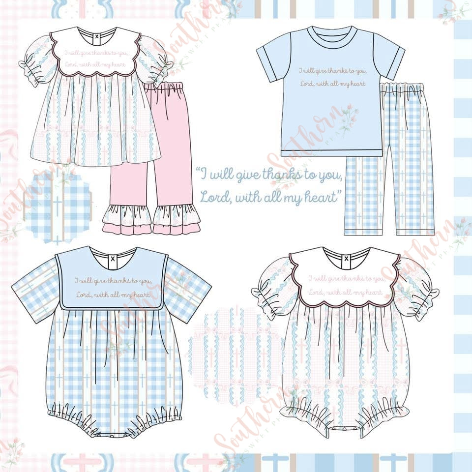 I Will Give Thanks to the Lord with All my Heart Embroidery Collection - eta September Sweet Haven Boutique