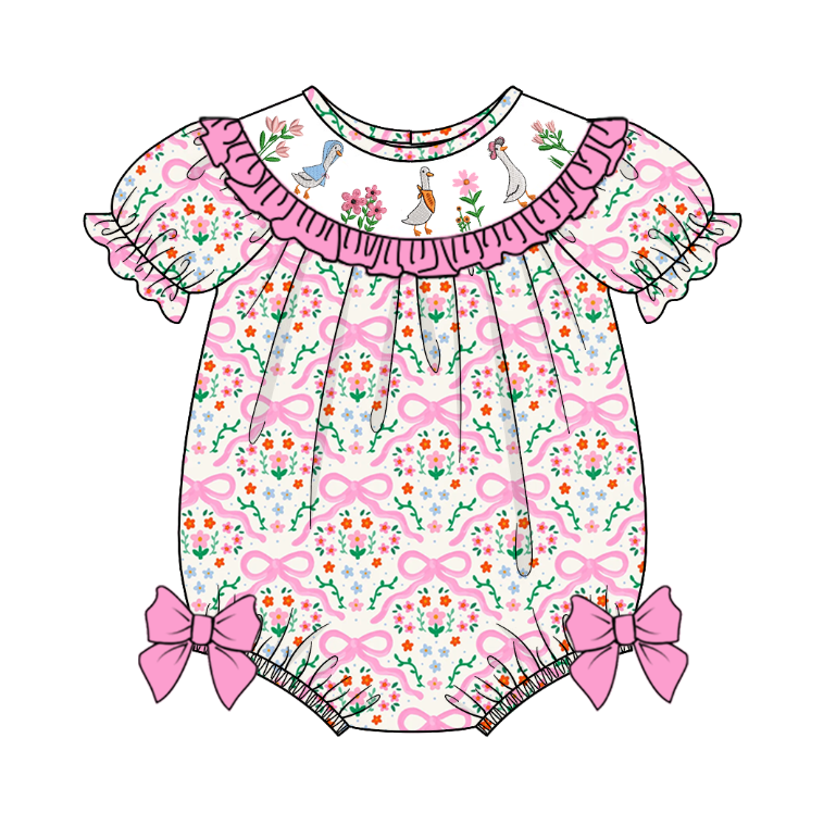 Floral Goose Romper without Sleeves - eta late August Auraquise