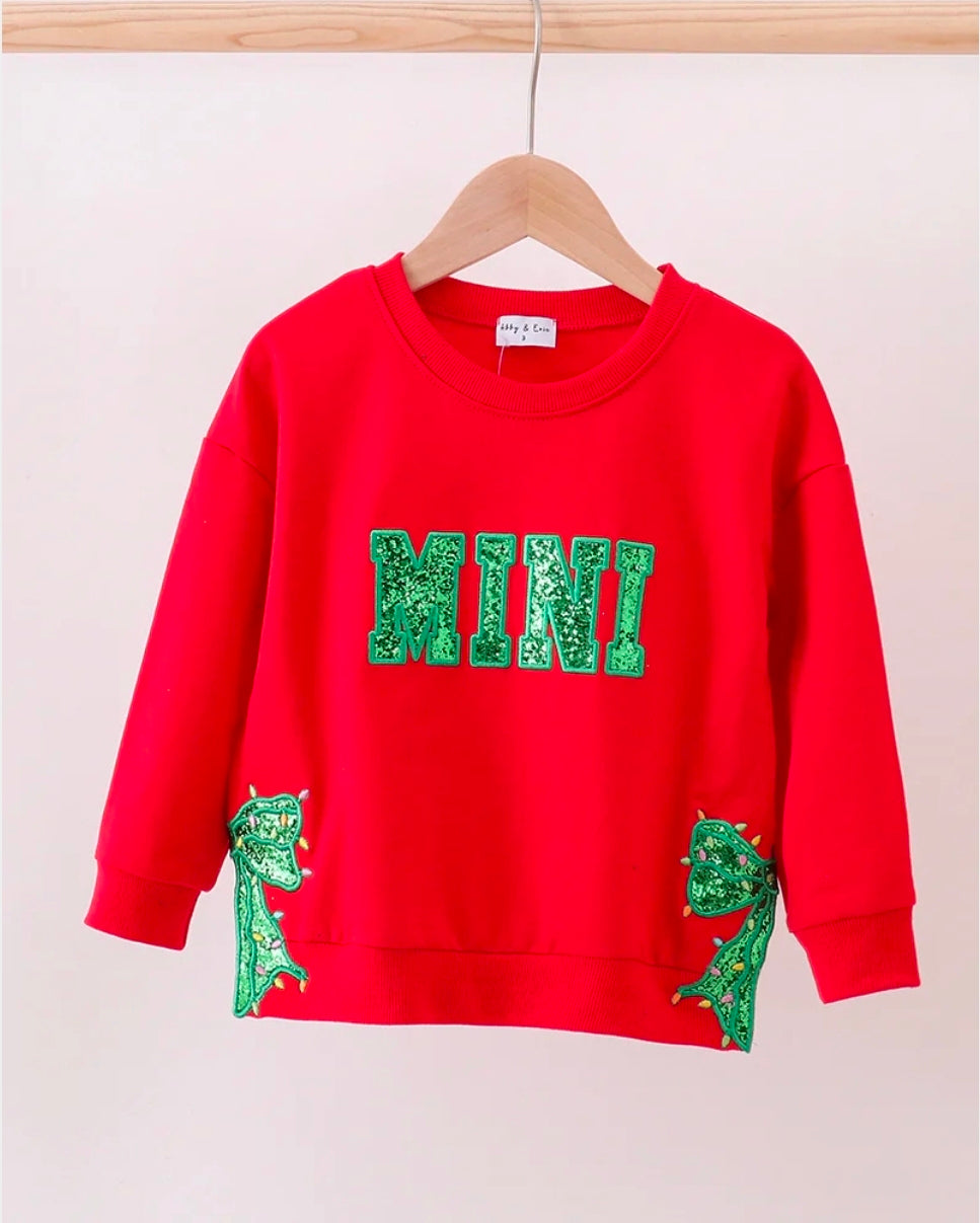 Red Christmas Mini Glitter Top Honeydew