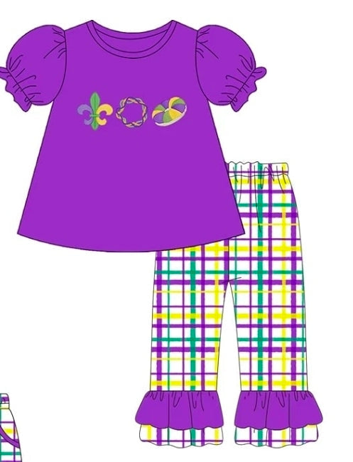 Mardi Gras Plaid Pants Set Collection - ETA December Boyis