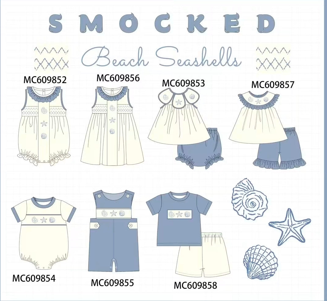 Smocked Beach Seashells Preorder- eta March Magic Group
