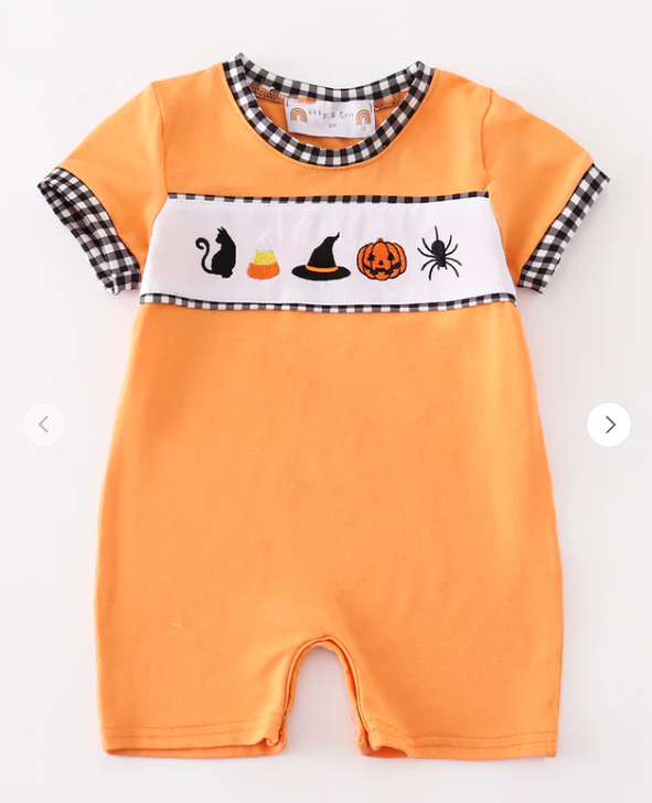 Halloween Embroidery Boy Romper southernsweetpea