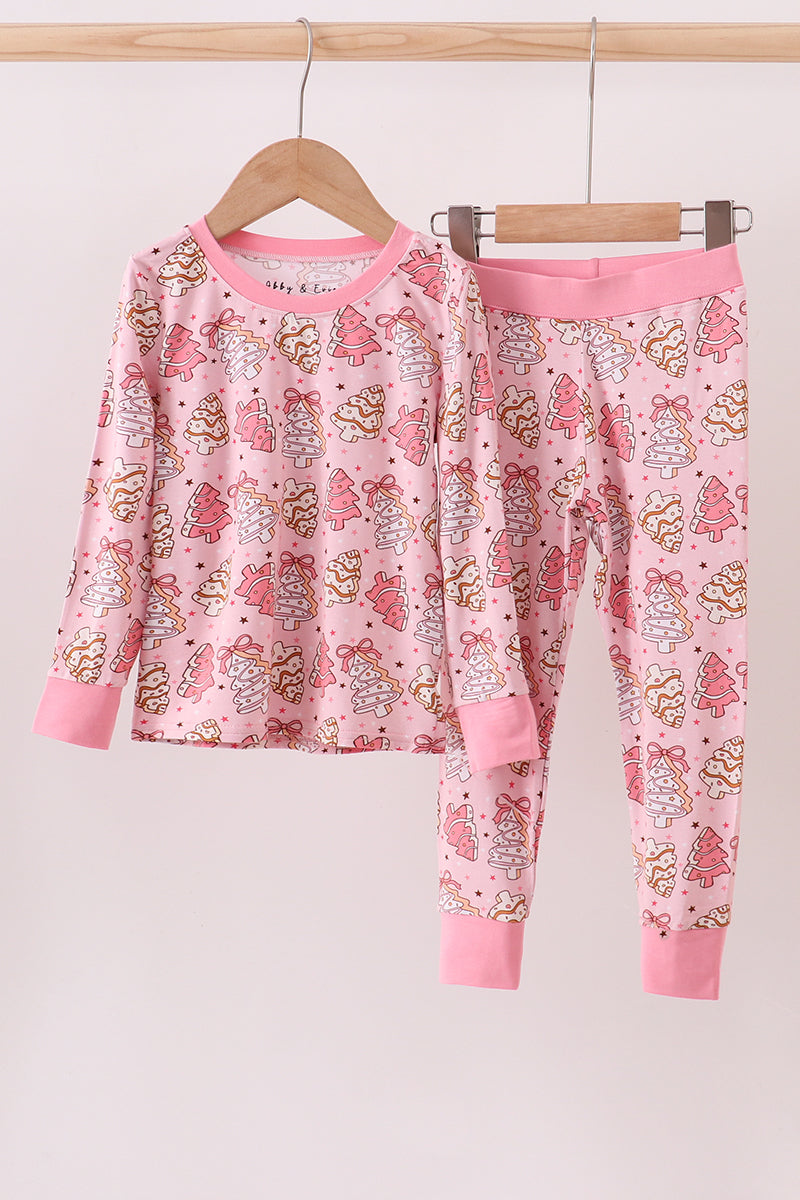 Pink Christmas Tree Cakes Bamboo Pajama Pants Set Honeydew