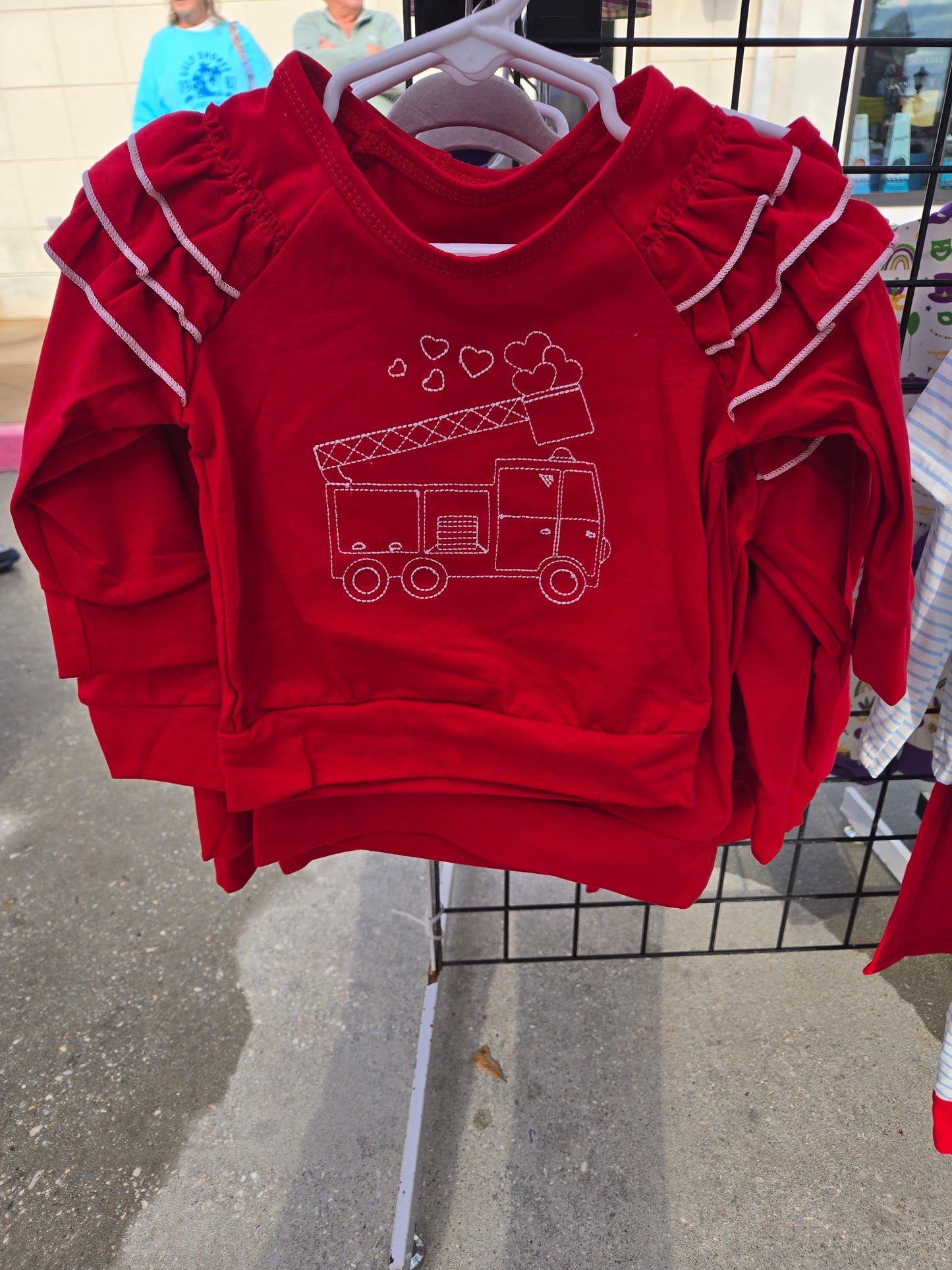 Red Fire Truck Girl Shirt