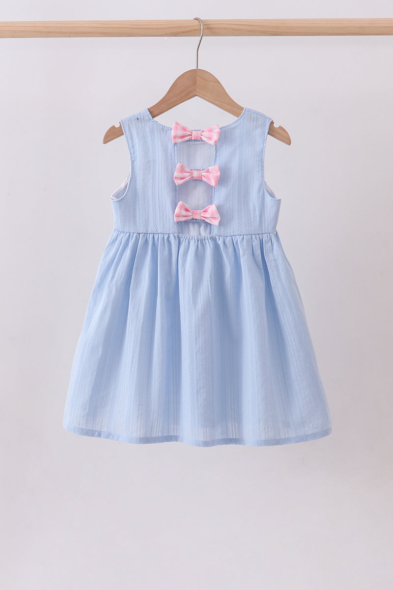 Blue Sailboat Embroidery Jacquard Dress Honeydew