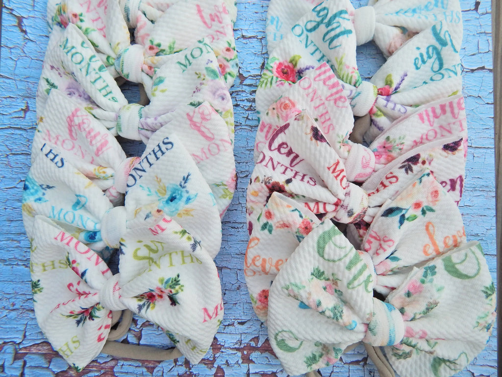 12 Monthly Milestone Bows southernsweetpea