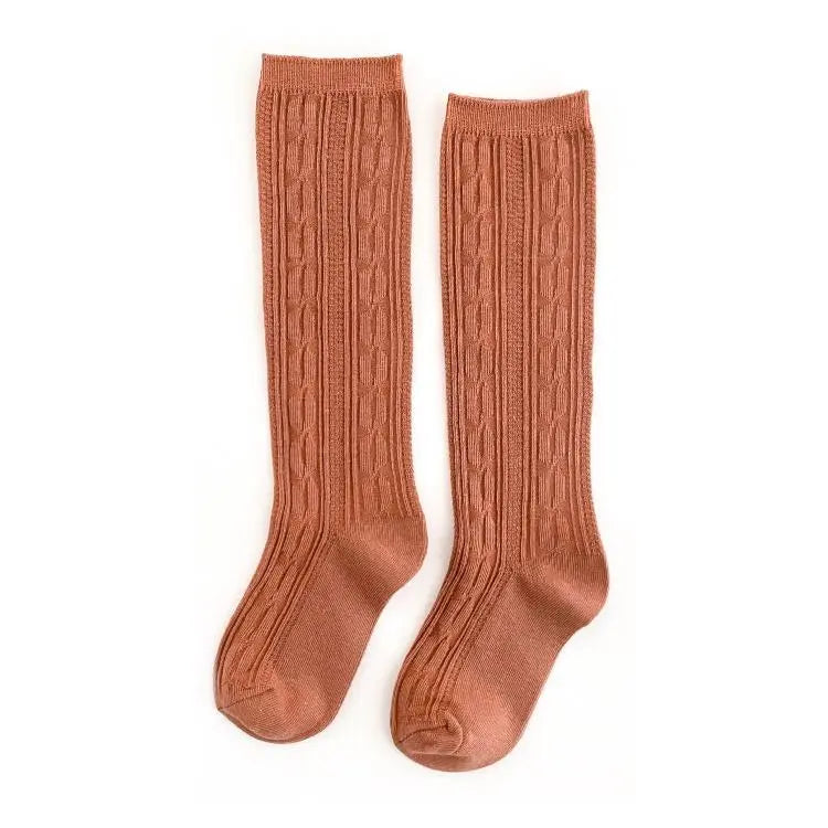 Marmalade Cable Knit Knee High Socks Little Stocking Co