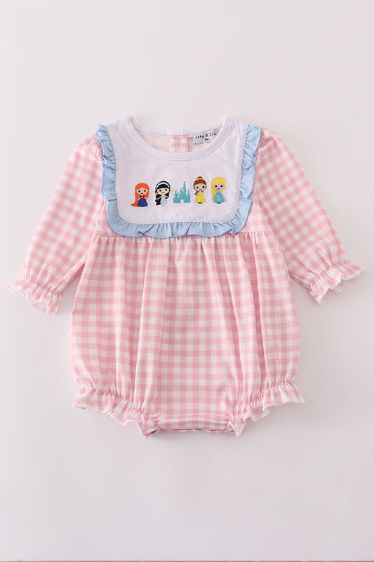Pink Princess Castle Embroidery Bubble Honeydew