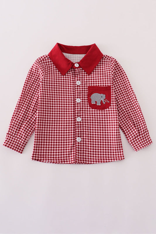 Alabama Roll Tide Embroidery Button Down Shirt Honeydew