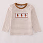 Brown Stripe Duck Embroidery Top Honeydew