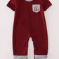 Maroon Mississippi Embroidery Romper Honeydew