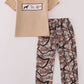 Hunting Dog Deer Duck Embroidery Boys Pants Set Honeydew