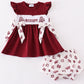 Maroon Mississippi Embroidery Girl Bloomer Set Honeydew
