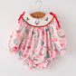 Winter Christmas Smocking Embroidery Colorful Girl Romper Rylee Faith