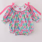 Pink Paradise Santa Claus Smocked Girl Bubble Honeydew