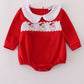 Red Santa Claus Smocked Boy Bubble Honeydew