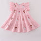 Pink Santa Claus Reindeer Sequin Tiered Ruffle Dress Honeydew