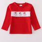 Red Santa Claus Smocked Boy Top Honeydew