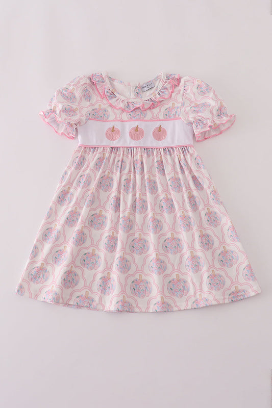 Pink Pumpkin Coquette Embroidery Dress Honeydew