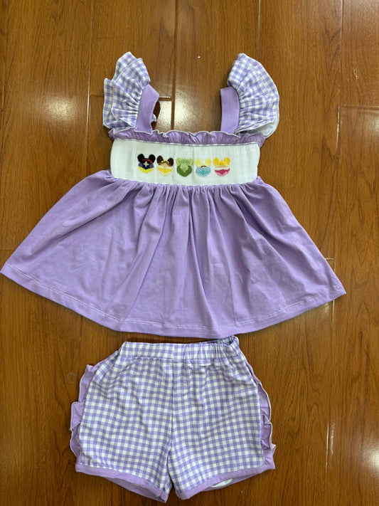 Halloween Mouse Girl Hand Smocked Shorts Set Ambabie