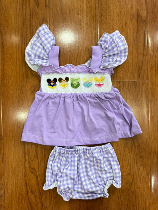 Halloween Mouse Girl Hand Smocked Bloomer Set Ambabie