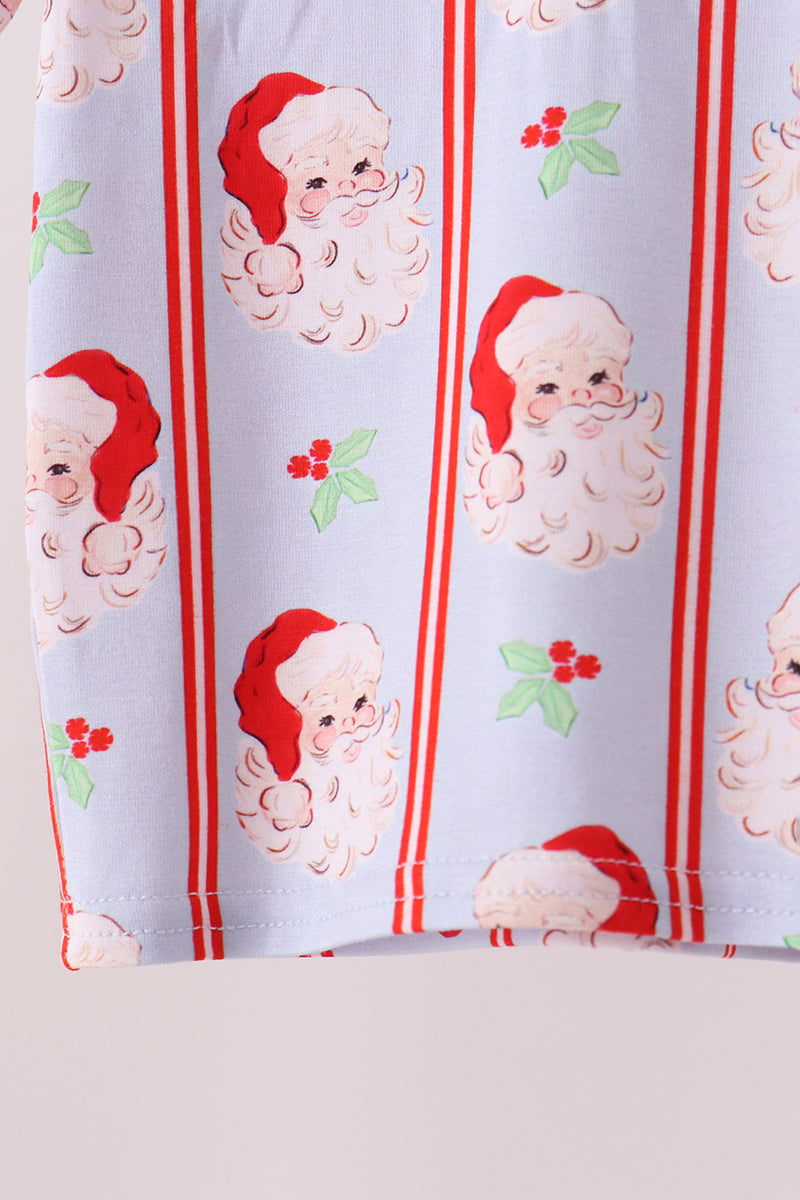 Blue Stripe Santa Bamboo Boy Lounge Set Honeydew