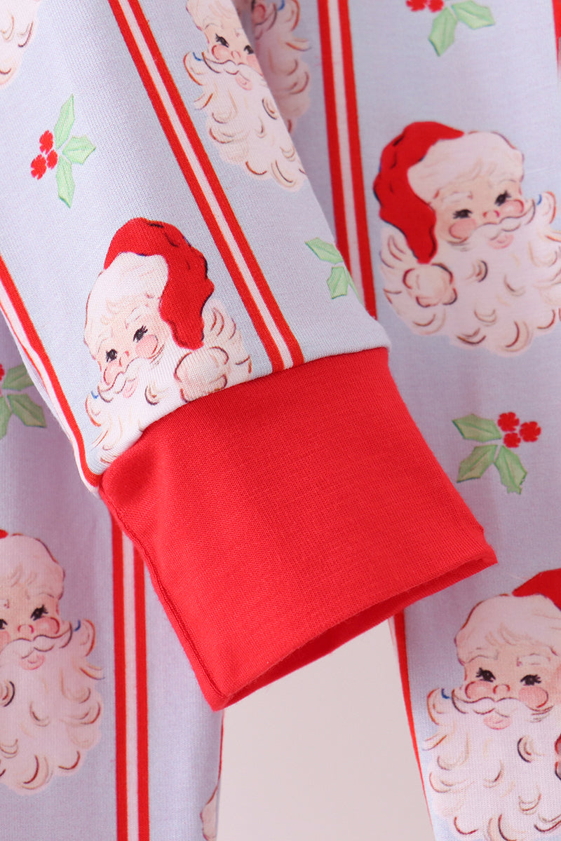 Blue Stripe Santa Bamboo Boy Lounge Set Honeydew