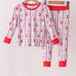 Blue Stripe Santa Bamboo Boy Lounge Set Honeydew