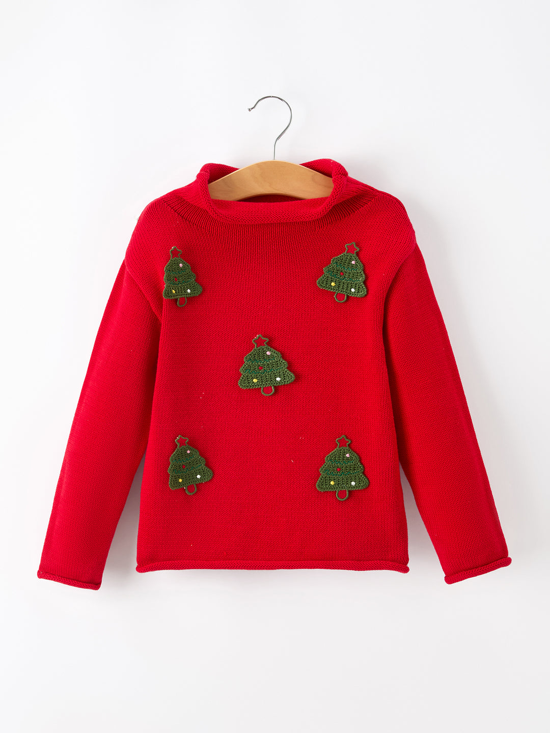 Christmas Tree Red Mockneck Girl Sweater Pullover Rylee Faith