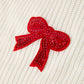 Mommy and Me White Red Bow Sequin Jolly Girl Sweater Pullover Rylee Faith