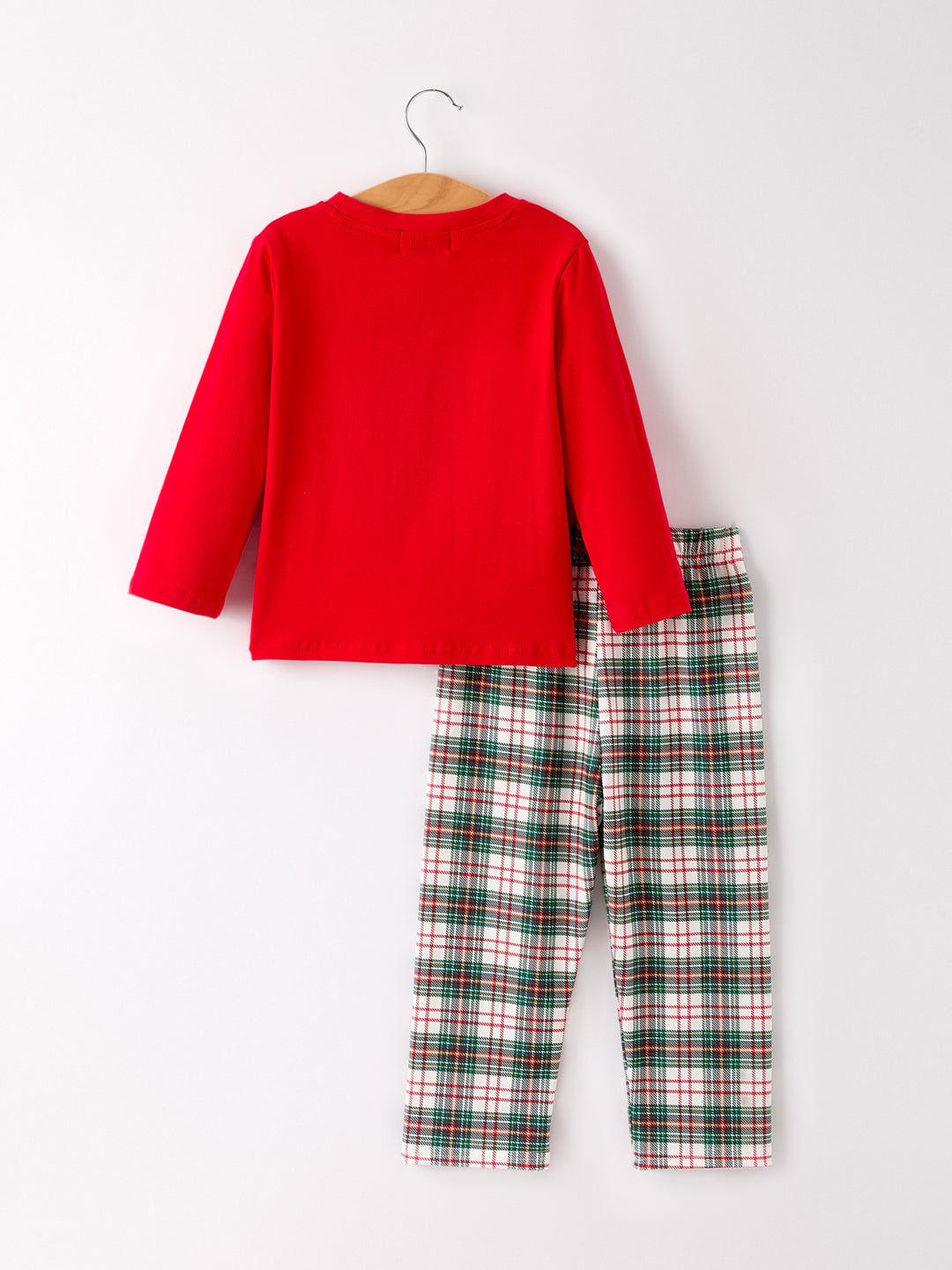 Christmas Plaid Santa Embroidered Machine Smocked Boys Pants Set Rylee Faith