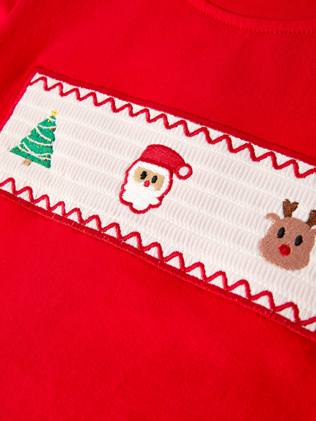 Christmas Plaid Santa Embroidered Machine Smocked Boys Pants Set Rylee Faith