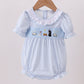 Blue Nativity Embroidery Girl Ruffle Bubble Honeydew