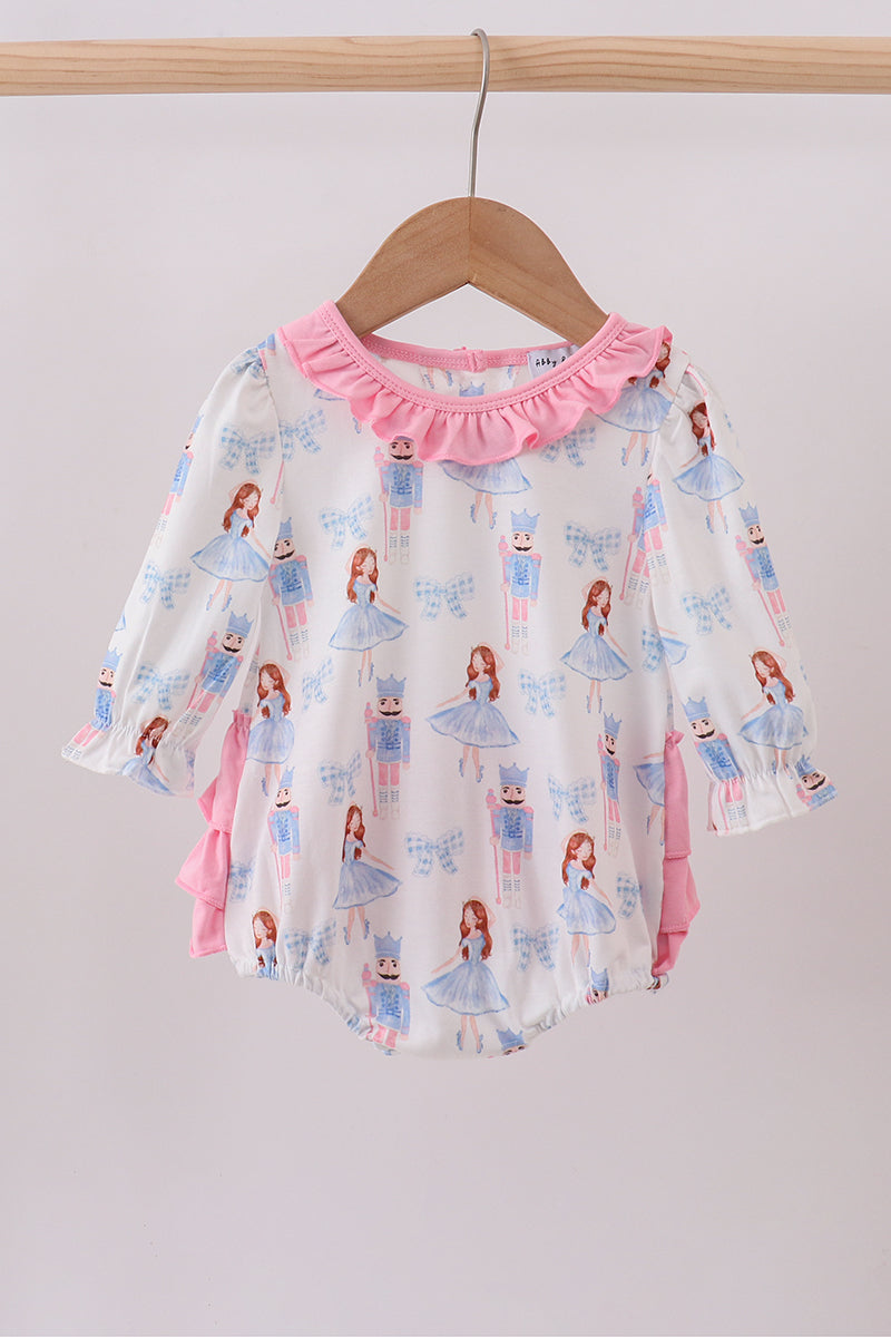 Pink Bow Nutcracker Romper Honeydew