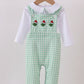 Green Mean One Smocked Gingham 2 Pc Jonjon Set Honeydew