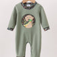 Camouflage Dog Hunting Applique Boy Romper Honeydew