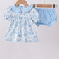 Blue Bunny Egg Ruffle Bloomer Set Honeydew