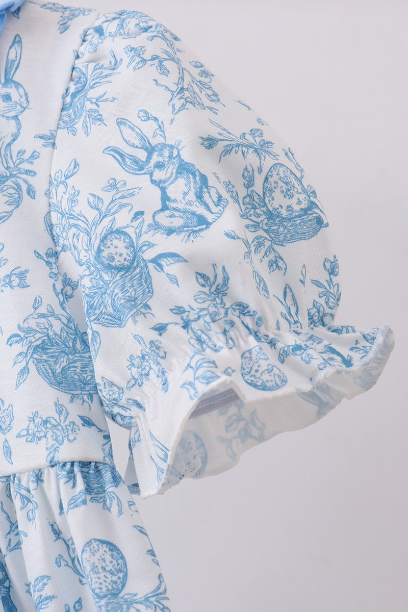 Blue Bunny Egg Ruffle Bloomer Set Honeydew