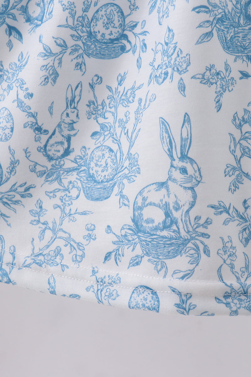 Blue Bunny Egg Ruffle Bloomer Set Honeydew