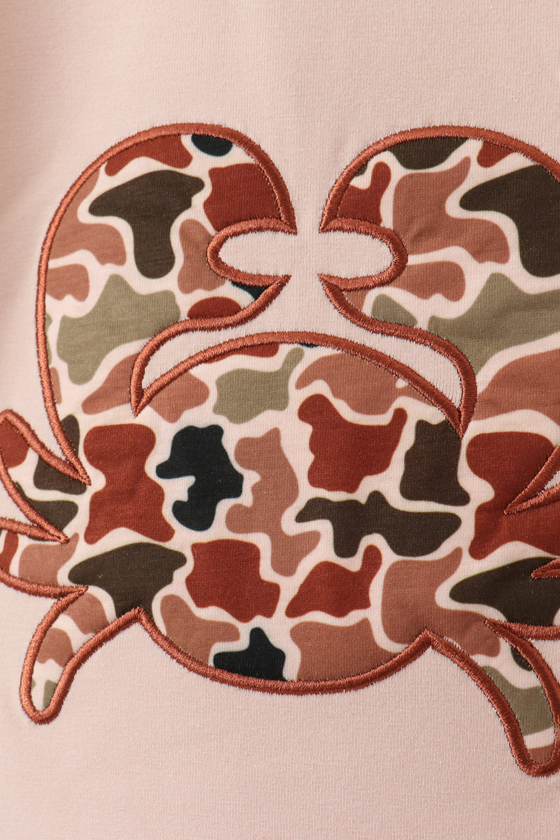 Camouflage Crab Applique Boy Short Set Honeydew