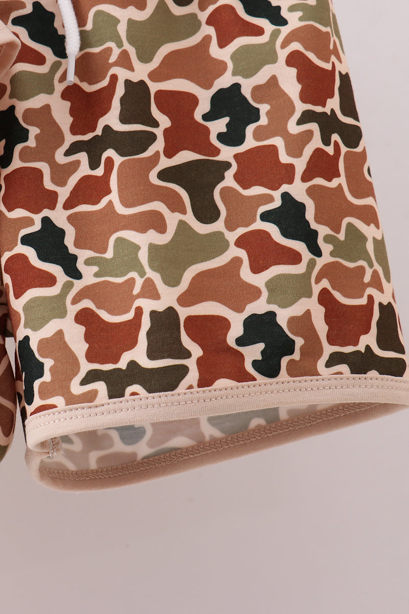 Camouflage Crab Applique Boy Short Set Honeydew