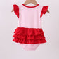 Pink Watermelon Embroidery Ruffle Bubble Honeydew