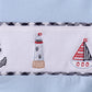 Blue Sailboat Embroidery Gingham Jonjon Honeydew