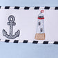 Blue Sailboat Embroidery Gingham Shorts Set Honeydew