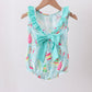 Blue Sailboat Print Ruffle Bubble Honeydew
