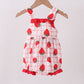 Red Strawberry Muslin Plaid Bubble Honeydew