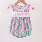 Pink Floral Mommy's Girl Embroidery Ruffle Bubble Honeydew