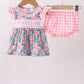 Pink Floral Mommy's Girl Embroidery Ruffle Bloomer Set Honeydew