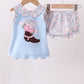 Blue Floral Boot Applique Bloomer Set Honeydew